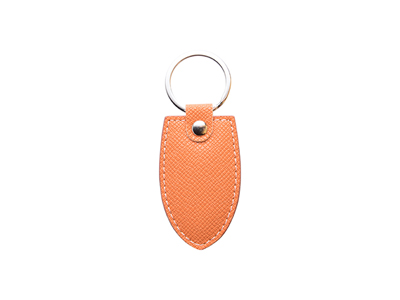 Laser Engraving PU Leather Keychain(Shield,Orange)