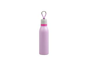 16oz/500ml Powder Coated Stainless Steel Sports Bottle w/ Portable String (Pink)