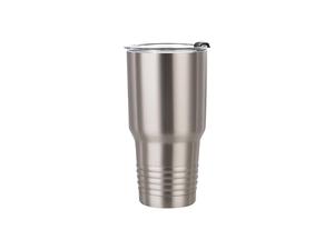 Engraving Blanks 30oz/900ml Ringneck Grip SS Tumbler with Straw(Silver)