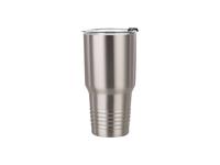 Laserable Blanks 30oz/900ml Ringneck Grip SS Tumbler with Straw(Silver)