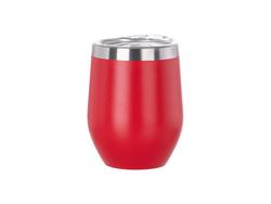 12oz/360ml Powder Coated Stainless Steel Stemless Wine Cup(Red)