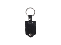 Sublimation Keychain with Engraved Leather Cover(3.5*7.5cm, Black)