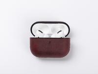 Engraving AirPods Pro Headphone Charging Box Cover(Dark Red/Black)