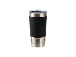 20oz/600ml Laserable Leatherette Tumbler (Black)MOQ 1000pcs