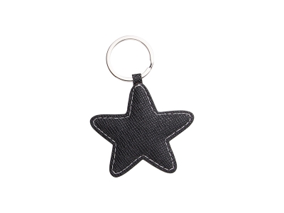 PU Leather Key Chain(Star,Black)