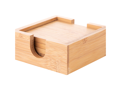 4pcs Square Bamboo Coaster Set(9.7cm)