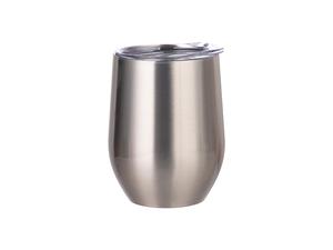 Laserable Blanks 12oz/360ml Stainless Steel Stemless Wine Cup(Silver)