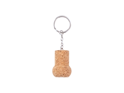 Laserable Blanks Cork Keychain w/ Magnet (Round Bottle Shape)