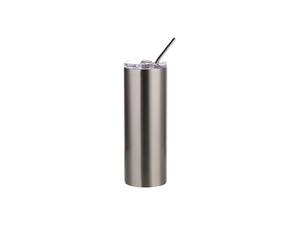 Laserable Blanks 20oz/600ml SS Tumbler with Straw &amp; Waterproof Flip Lid(Silver)