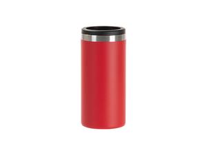 Laserable Blanks 12oz/350ml Powder Coated Slim SS Can Cooler(Red)