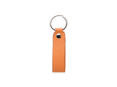 Laser Engraving PU Leather Keychain(Handle,Orange)