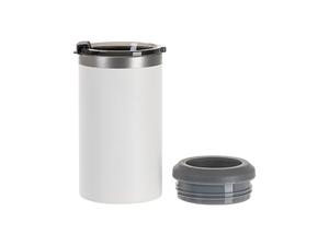 Laserable Blanks 12oz/350ml Powder Coated 4 in 1 SS Can Cooler(White)