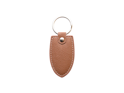Laser Engraving PU Leather Keychain(Shield,Brown)