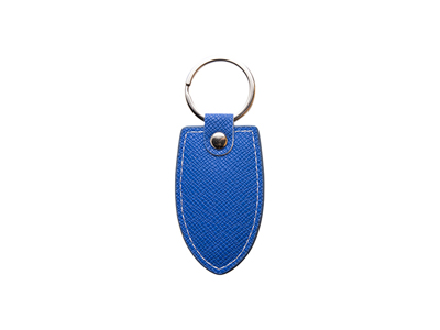 Laser Engraving PU Leather Keychain(Shield,Blue)