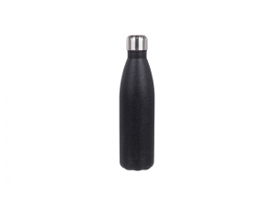 17oz/500ml Glitter Stainless Steel Cola Shaped Bottle(Laserable,Black)