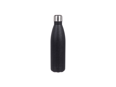 17oz/500ml Glitter Stainless Steel Cola Shaped Bottle(Laserable,Black)
