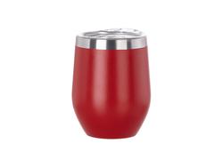 Laserable Blanks 12oz/360ml Powder Coated SS Stemless Wine Cup(Red)