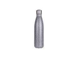 17oz/500ml Glitter Stainless Steel Cola Shaped Bottle(Laserable,Grey)