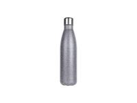 17oz/500ml Glitter Stainless Steel Cola Shaped Bottle(Laserable,Grey)