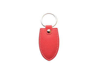 Laser Engraving PU Leather Keychain(Shield,Red)