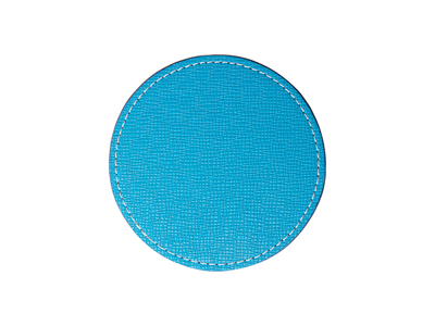 PU Leather Round Mug Coaster(Φ9.5cm,Light Blue)