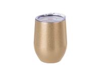 12oz/360ml Laserable Stainless Steel Stemless Glitter Cup w/  Slide Lid(Rose Gold)