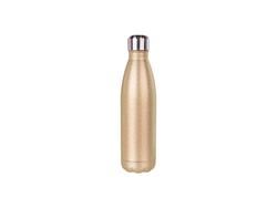 17oz/500ml Glitter Stainless Steel Cola Shaped Bottle(Laserable,Rose Gold)