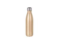 17oz/500ml Glitter Stainless Steel Cola Shaped Bottle(Laserable,Rose Gold)